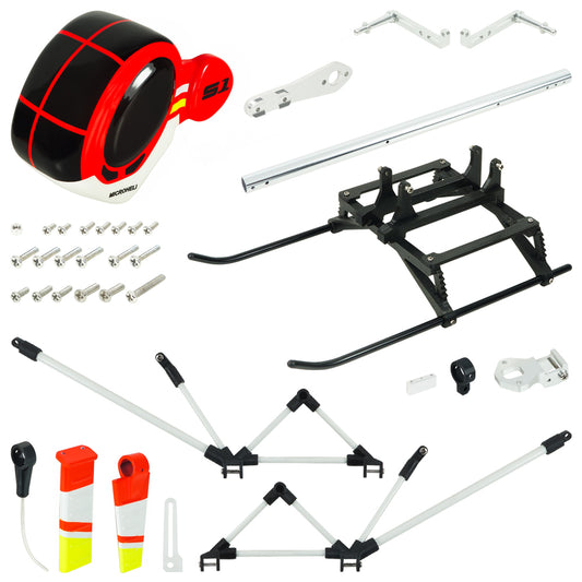 MH-GSS1-SH34 Microheli Airbrush Fiberglass Hughes 300 Scale w/ Landing Gear - GOOSKY S1 (RED)