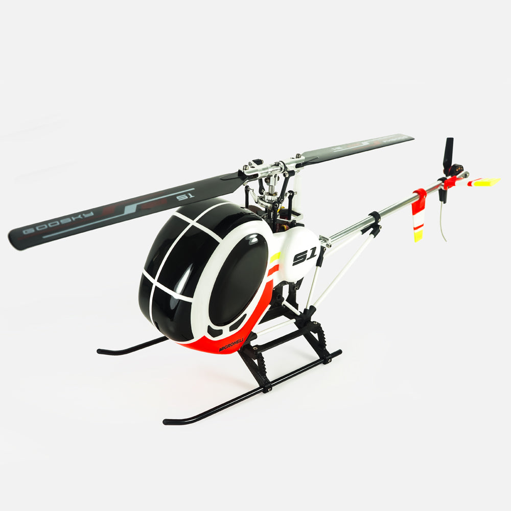 MH-GSS1-SH35 Microheli Airbrush Fiberglass Hughes 300 Scale w/ Landing Gear - GOOSKY S1 (WHITE)