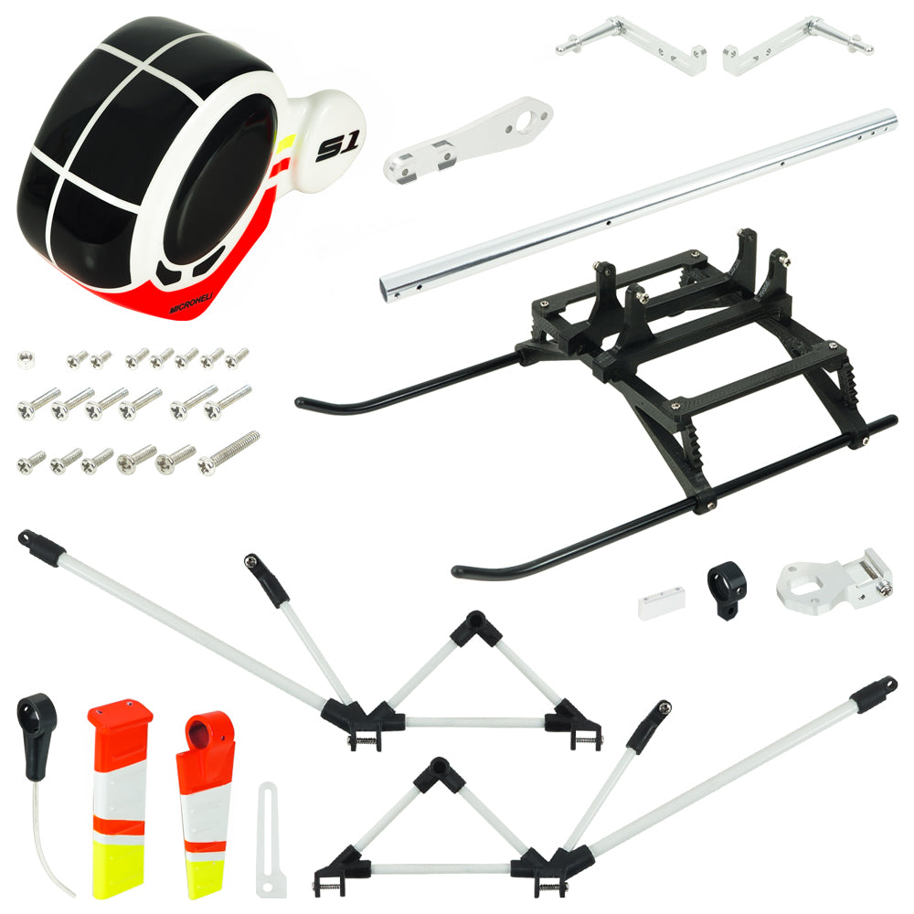 MH-GSS1-SH35 Microheli Airbrush Fiberglass Hughes 300 Scale w/ Landing Gear - GOOSKY S1 (WHITE)