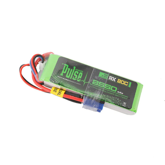 PLURX20-25502 PULSE 2S 2550mah 20C 7.4V RX LiPo Battery