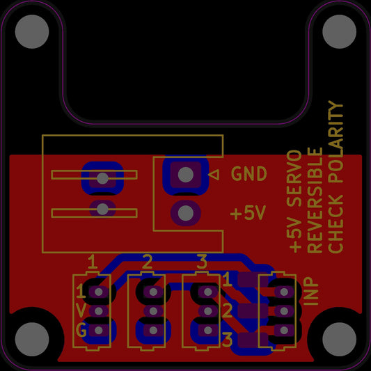 NERC-SERVO-PCB Black 20mm Flight controller 1.25mm Servo Board for Micro Heli Rotorflight