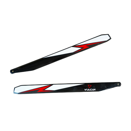 VMB-393R VULCAN ROTORS Precision Main Rotor Blades 393mm (Red)