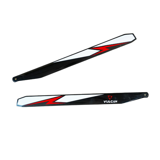 VMB-420R VULCAN ROTORS Precision Main Rotor Blades 420mm (Red)