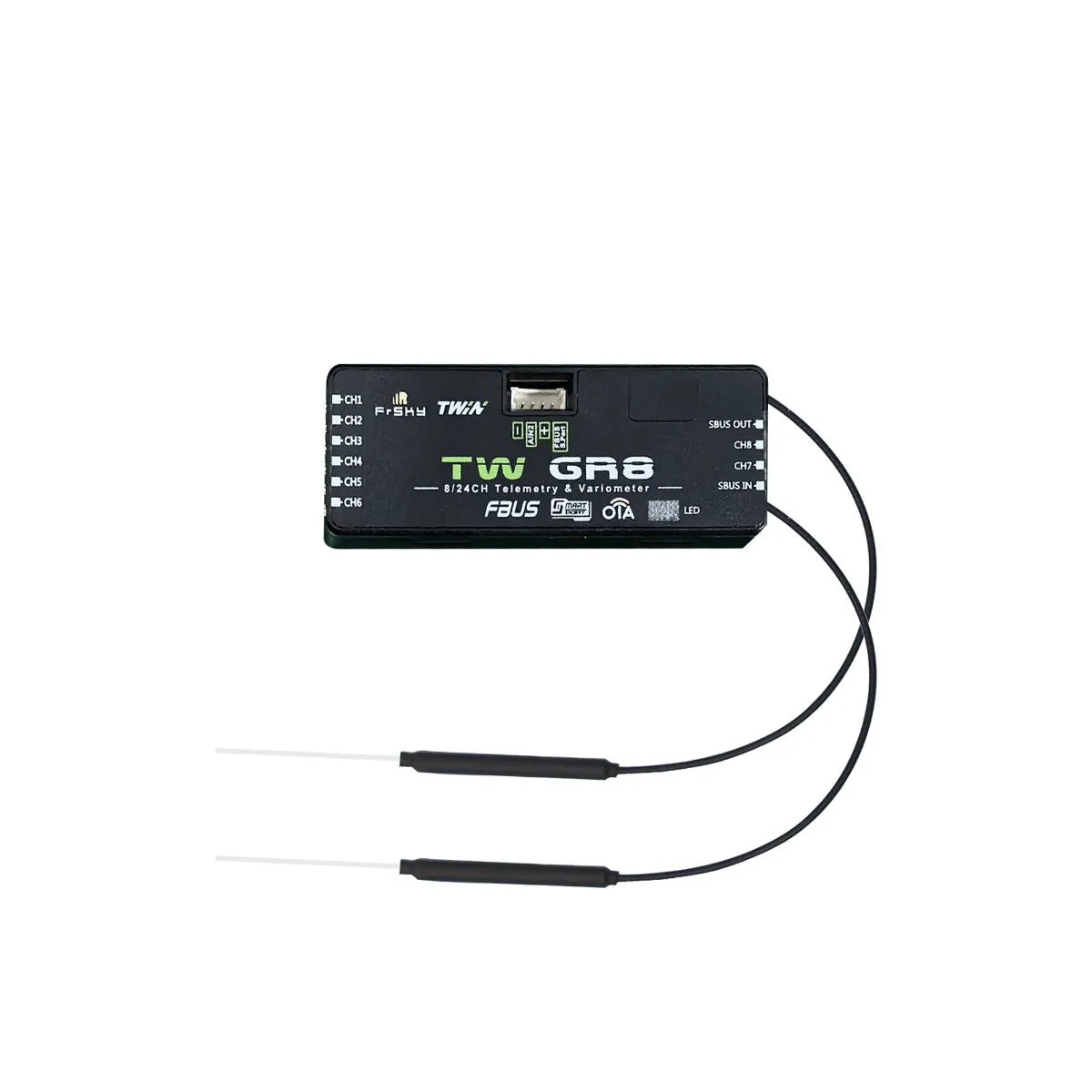 FSK-03022028 FrSky TW GR8 Dual 2.4G Receiver 8CH Ports for Glider