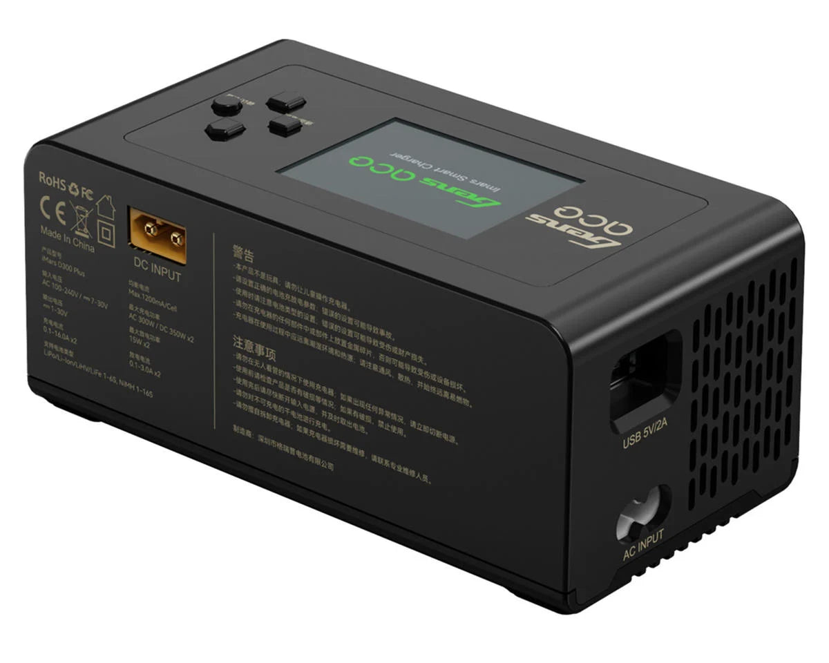 GEA300WPLUS Gens Ace iMars D300 Plus G-Tech Smart Dual AC/DC Charger (6S/16A) (AC-300W) (DC-350W x2) w/Bluetooth App Control