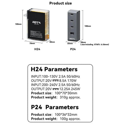 HOT-H24 HOTA H24 245W GaN Gallium Nitride AC Adapter