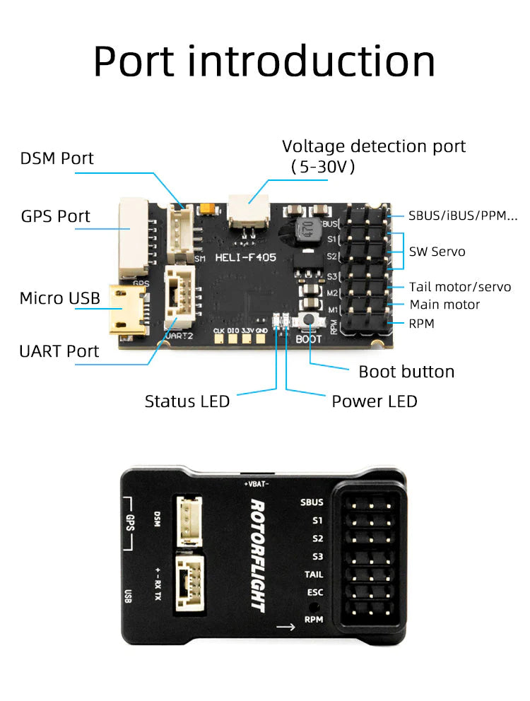 FW-HELI405 Fly Wing HELI405 Flight Controller Rotorflight