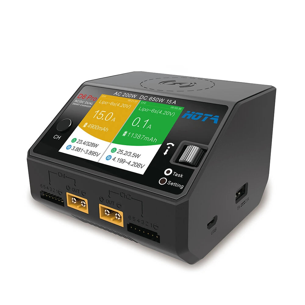 HOT-D6Pro HOTA D6 Pro AC 200W DC 650W 15A Wireless Lipo Battery Charger