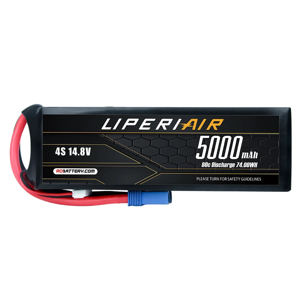 LPL50006S80-E LiperiAir 5000mAh 6S 80C 22.2V Lipo Battery EC5 Plug