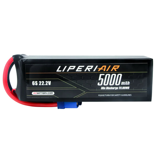 LPL50006S80-E LiperiAir 5000mAh 6S 80C 22.2V Lipo Battery EC5 Plug