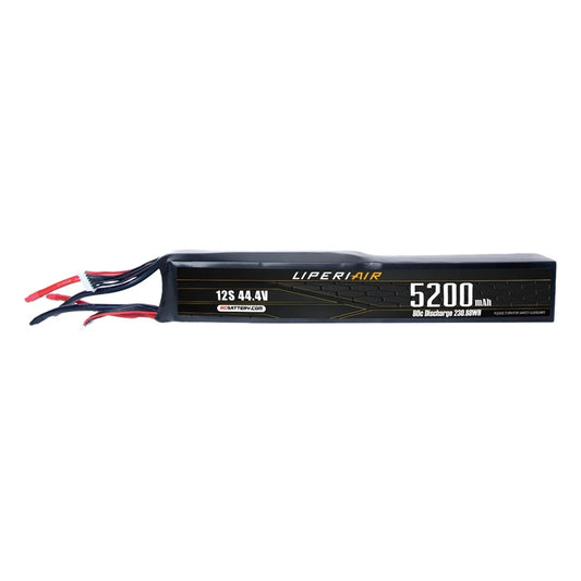 LPL520012S80-T12 LiperiAir 5200mAh 12S 80C 44.4V Lipo Battery Stick Pack (12S) No Connector For RC Helicopter