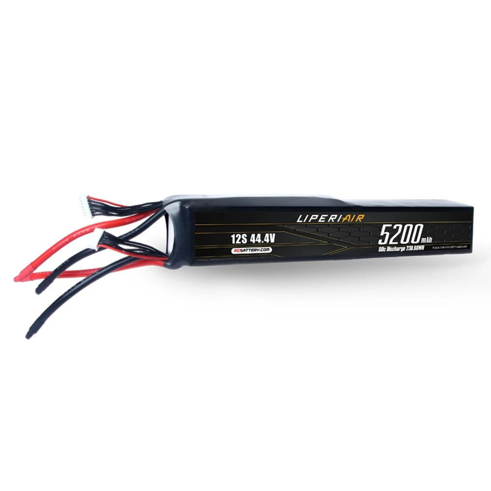 LPL520012S80-T12 LiperiAir 5200mAh 12S 80C 44.4V Lipo Battery Stick Pack (12S) No Connector For RC Helicopter