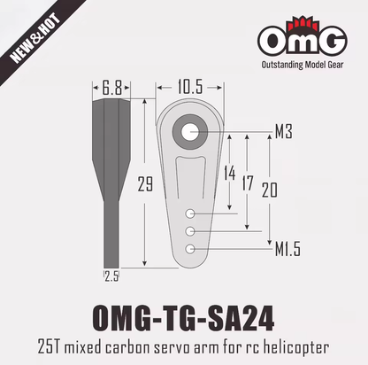 OMG-TG-SA24 Futaba 25T Servo Arms Helicopter