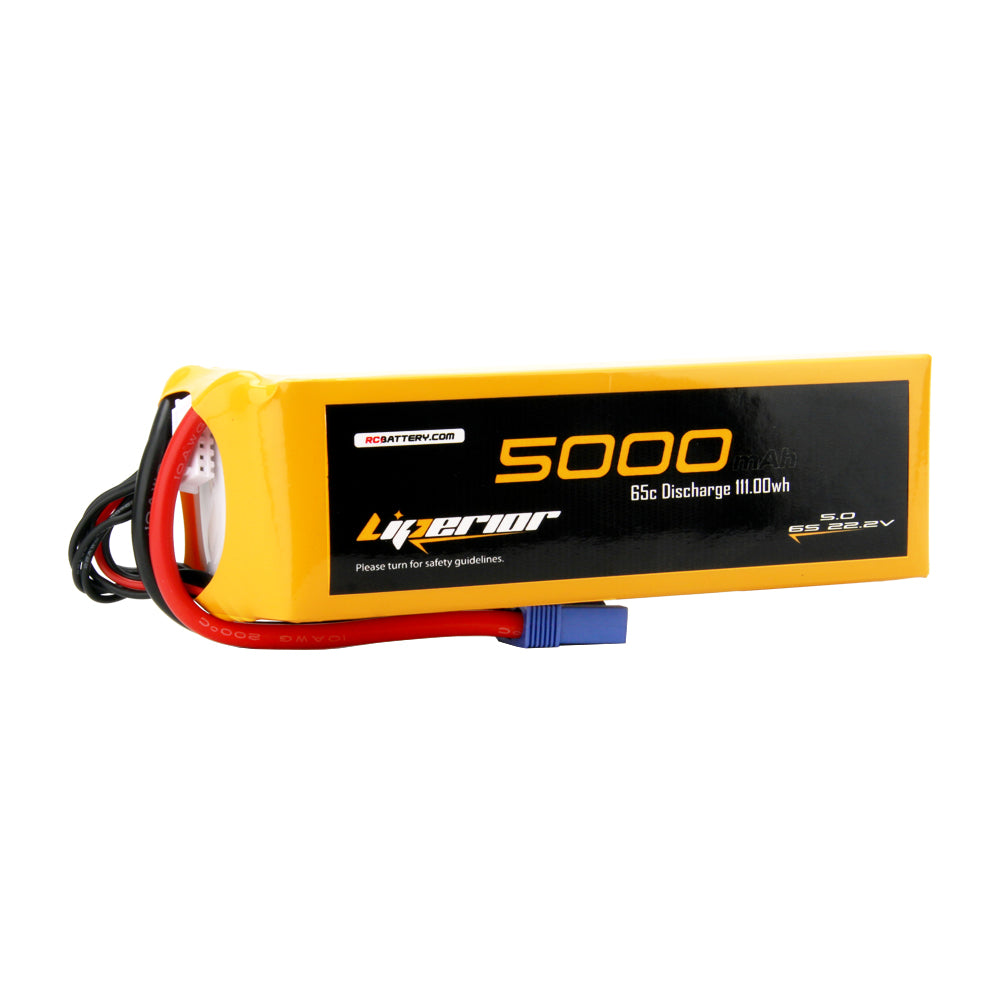 Liperior 5000mAh 6S 65C LiPo battery with EC5 plug